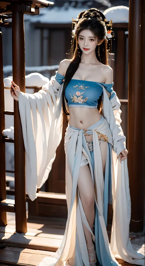 best picture quality，Very detailed，extremely high resolution，perfect body proportions，Works by top photographers。Beautiful Hanfu...