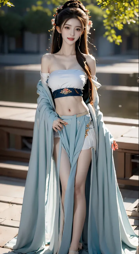 best picture quality，Very detailed，extremely high resolution，perfect body proportions，Works by top photographers。Beautiful Hanfu...