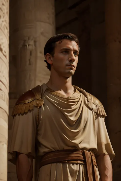 emperor Julius Caesar in an ancient Roman court room majestic powerful ...