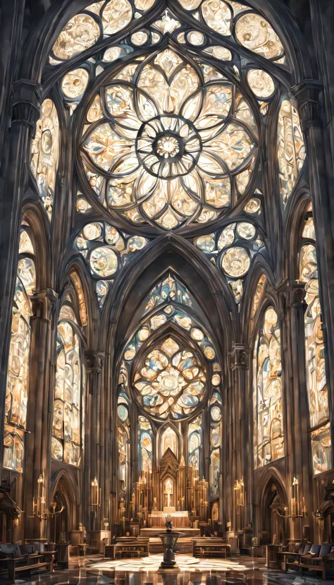 art deco:Cathedral,Geometric pattern,Artistic, intricate details. very detailed, Complex motifs, organic tracery, perfect compos...