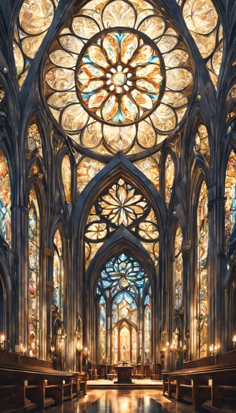 art deco:Cathedral,Geometric pattern,Artistic, intricate details. very detailed, Complex motifs, organic tracery, perfect compos...
