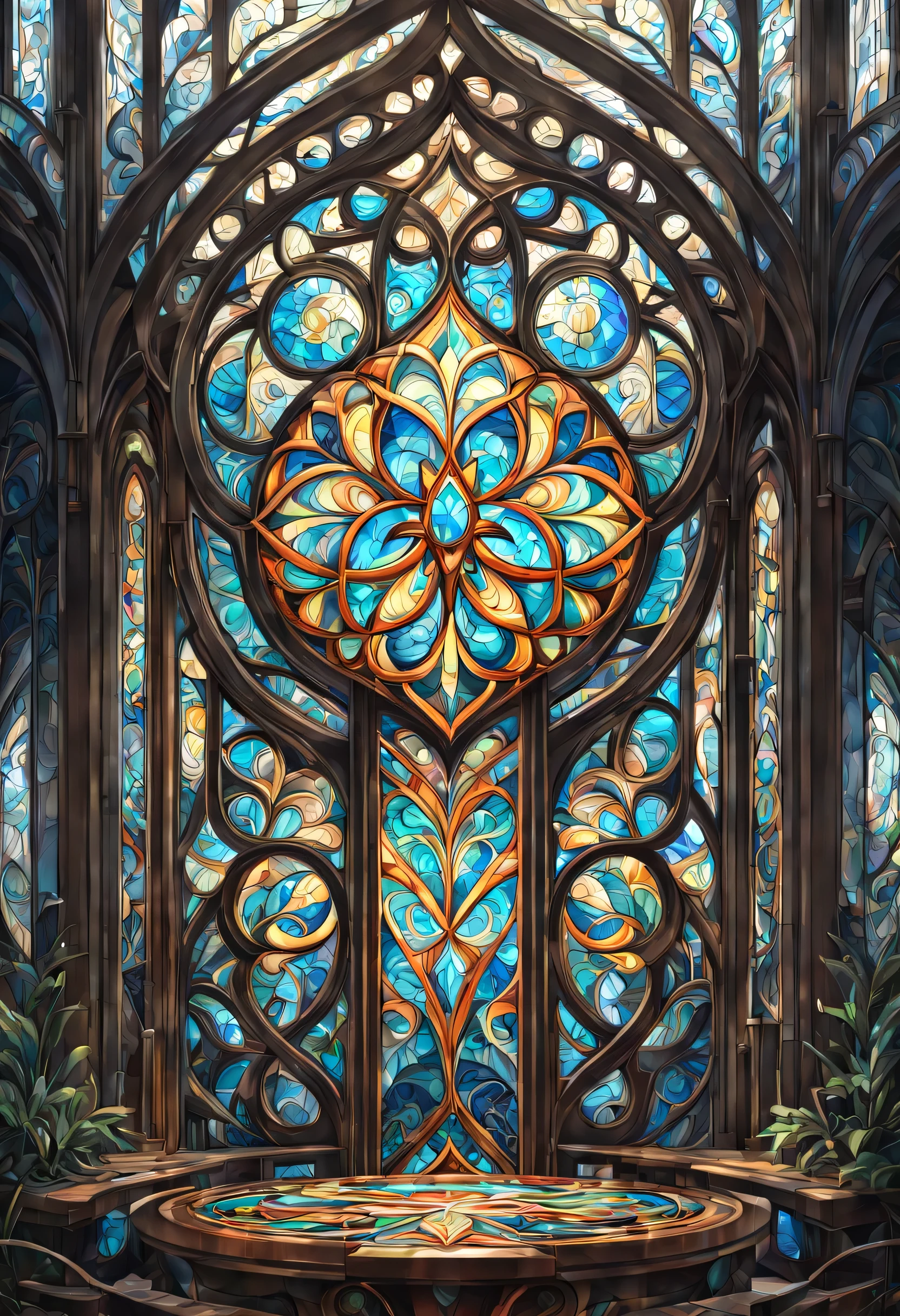 art deco:Stained glass:abstract,Geometric pattern:Linear,Artistic, intricate details. very detailed, Complex motifs, organic tracery, perfect composition, digital painting, art station, concept art, Smooth, T Masterpiece, highest quality, award-winning, High resolution, ,Beautiful and amazing,draw carefully,finely,colorful,octane rendering