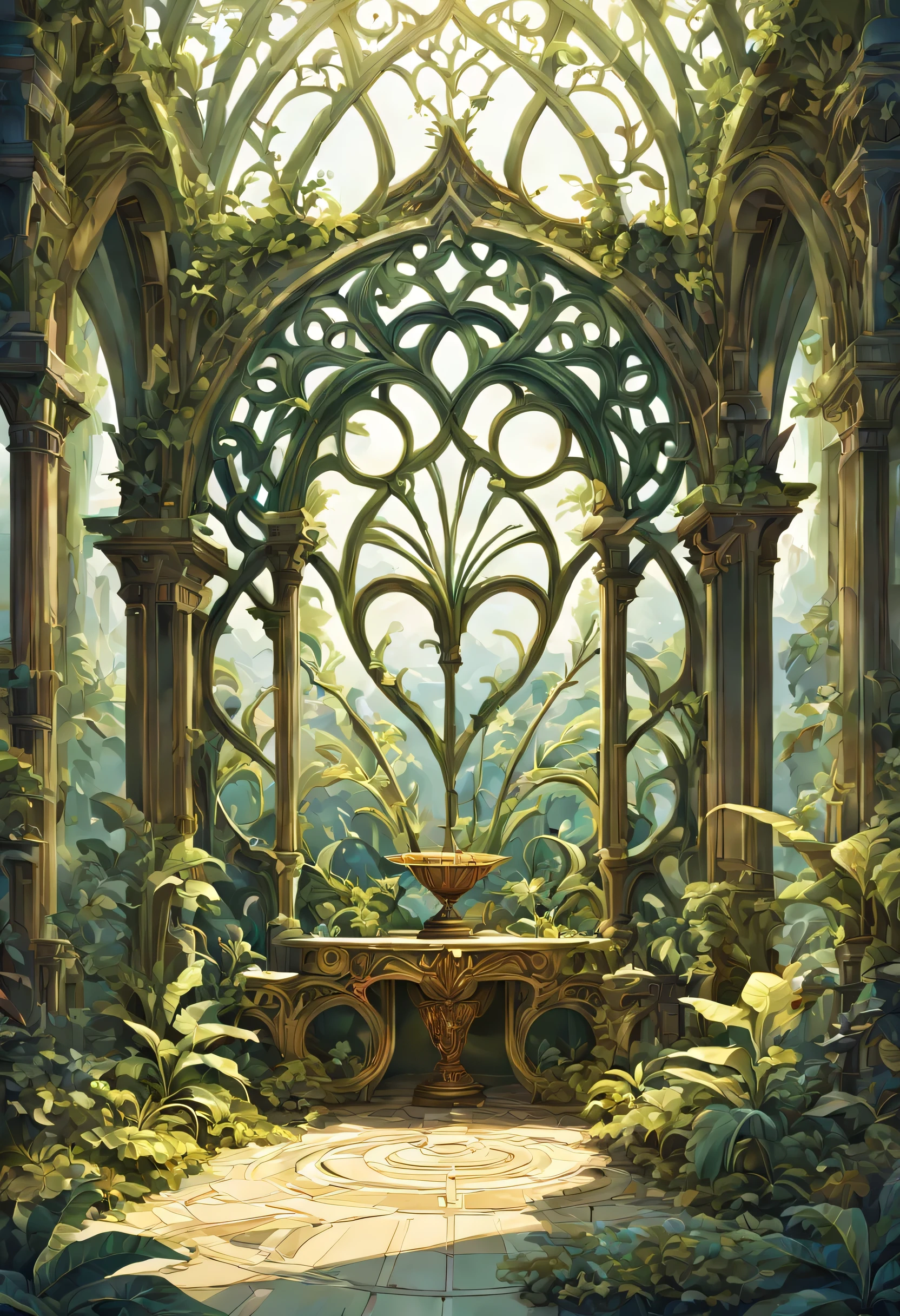 art deco:Remains,bright colors, intricate details. very detailed, Complex motifs, organic tracery, perfect composition, digital painting, art station, concept art, Smooth,, shape, T Masterpiece, highest quality, award-winning, High resolution, Landscape painting,Contemporary art made from plants and ancient Remains,Beautiful and amazing,