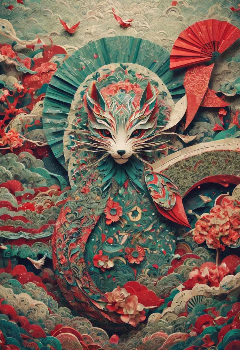 Chinese art deco, year 2040, zentagle, origami, cinematic.....by my self....lol....