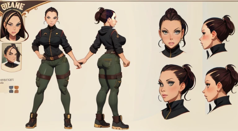 Gianna Michaels, Female original character reference sheet adoptable, Full body,