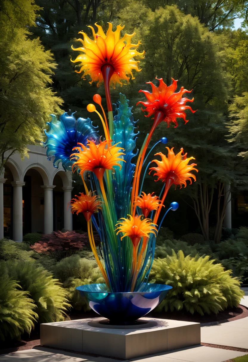 Art Deco design, starry sky, moon, by Dale Chihuly, best quality, masterpiece, 8k