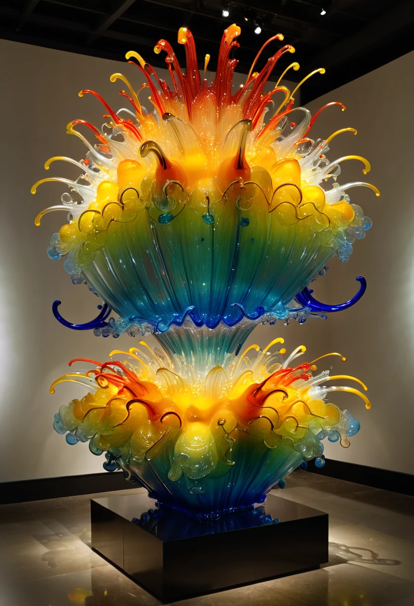 Art Deco design, starry sky, moon, by Dale Chihuly, best quality, masterpiece, 8k