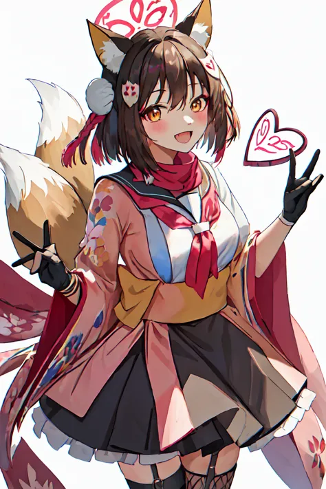 最好of质量, masterpiece, high resolution, 独自of, {Izuna_bluearchive:1.15}, animal_ears, fox_ears, fox_girl, animal_ear_fluff, halo, 棕...