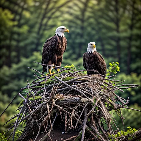 a bald eagle nest, national geographic style photography