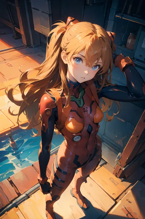 (masterpiece), best quality, expressive eyes, perfect face, 1girl, solo, souryuu asuka langley, interface headset, red bodysuit,...