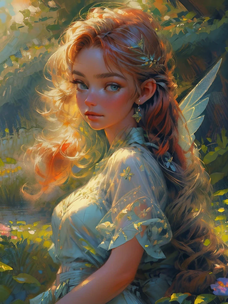오일 페인팅, 걸작, 최고의 품질, full body 초상화 of a beautiful 25-year-old forest fairy with long red hair, (가장 세밀한 얼굴), 참나무 사이를 날아, 하늘색 투명한 드레스를 입고, 복잡한 헤어스타일, 그녀의 머리에 들꽃, 그 뒤에 투명한 날개, 전경에 있는 참나무 잎과 도토리, 날개와 머리카락을 통과하는 빛, ((최고의 품질, 걸작:1.2), 매우 상세한, 초상화, 꼼꼼한 디테일, 매우 복잡한 세부 사항, the art of ㅏnnie Steg, 브롬, 서사시적인 판타지 캐릭터의 이미지, a 초상화 of a character, 판타지 아트, 리처드 슈미드의 작품, ㅏ.얼굴, 볼레고프, 책그림, 인상주의
