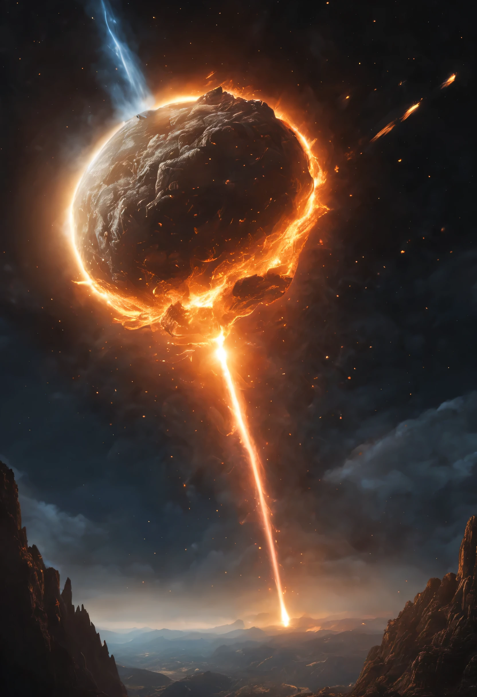 Meteor glüht beim Eintritt in die Erde&#39;s Atmosphäre