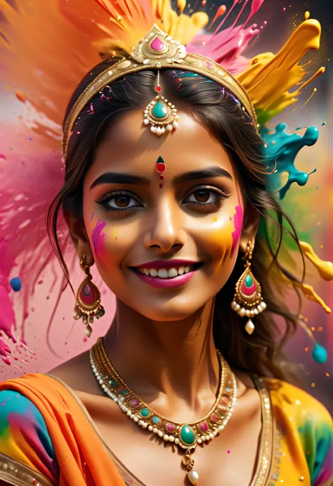 (best picture quality，4k,8k，hd，masterpiece:1.2)，super detailed，(lifelike，lifelike，lifelike:1.37)。indian festivals，painting festi...