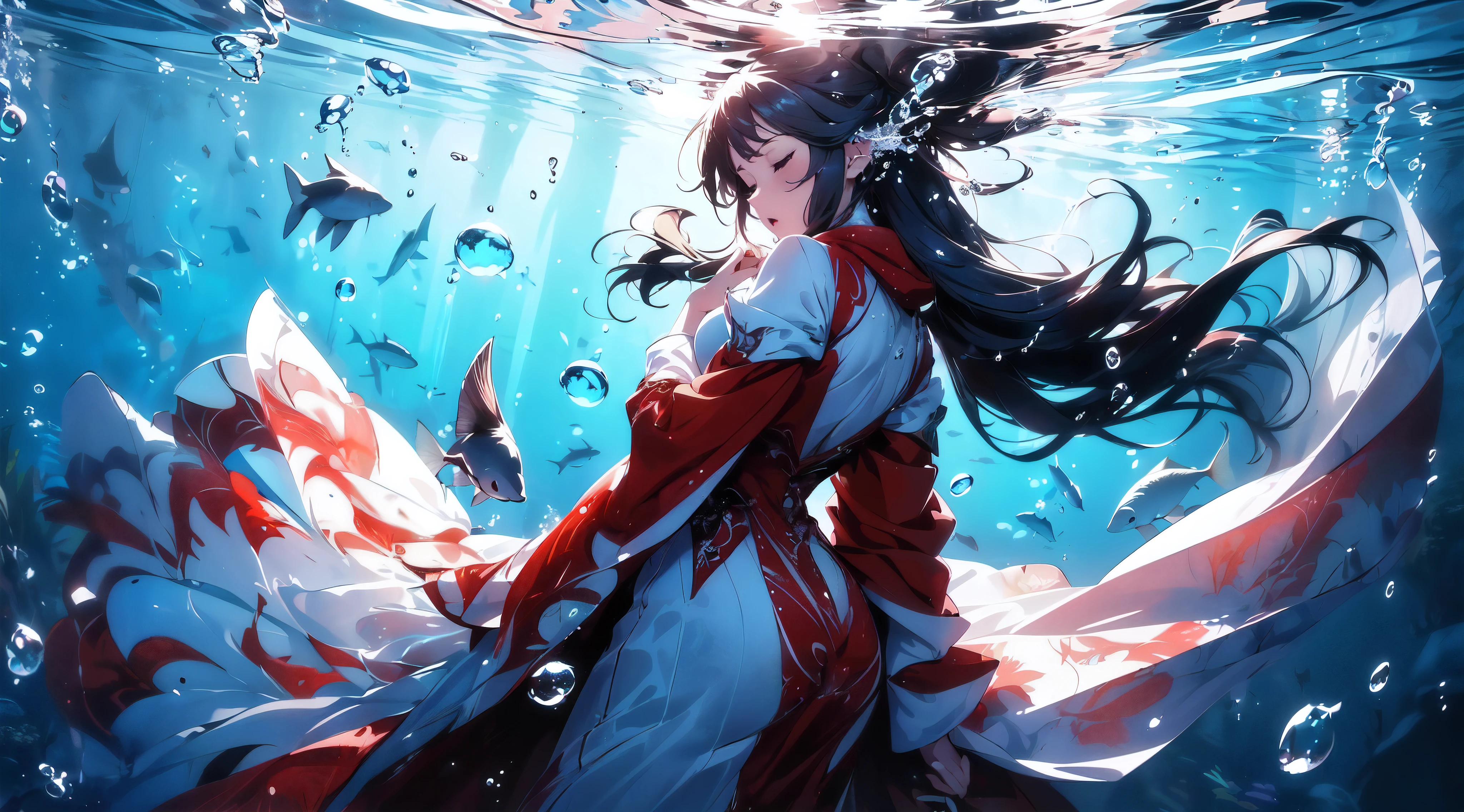 werfen,hintergrundbild anime blau wasser, wunderschöner Fantasy-Anime, Nahaufnahme der Wassermagie, hochauflösende Anime-Kunst, wunderschöne Anime-Kunstwork, Eine wunderschöne künstlerische Illustration, wunderschöne Anime-Kunst, Anime-Fantasie-Kunstwerk, hd Anime-Hintergrund, ultra hd Anime-Hintergrund, Anime-Kunst-Hintergrundbild 4k, Anime-Kunst-Hintergrundbild 4k, hd Anime-Hintergrund,(von oben, Panorama-, Sicht),((beste Qualität)), ((Meisterwerk)), (ausführlich),(dynamic Sicht),1 Mädchen in (((Nasse Kleidung)),((geschlossene Augen)),offener Mund, ((schläfrig)), (wet),(nasser Körper),Ausdruck des Patienten,TRANSPARENT,[Rock],((((wet translucent beauty red Rock with ausführlich pattern, very long Rock, very large Rock, sehr großer Ärmel, Sehr großer roter Seidenmantel))), Die beste Dekoration, Die besten Falten), bester Schatten, ((Unterwasserfotography, unter Wasser schweben, Unterwasserfoto, im Wasser,tiefes Wasser, floating Ertrinken)), ((girl in red wedding Rock)),Juri,(Ertrinken,sink),Viele Blasen,((Masturbation,bekleidet_Masturbation)), 8K-Auflösung