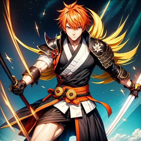 Ichigo-Kuroski Character ((Male)) , Orange Hair Ichigo Bleach style , One (( Samurai)) Bankai sword, Black Eyes , (( CUTE )) , O...