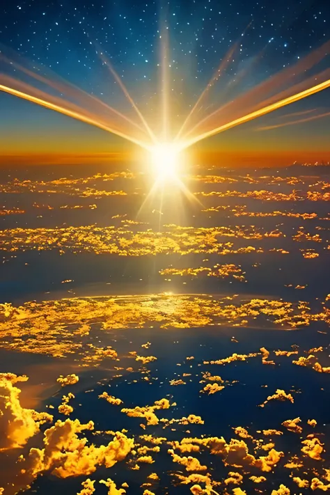 A close up of a sun shining through a cloud in the sky - SeaArt AI