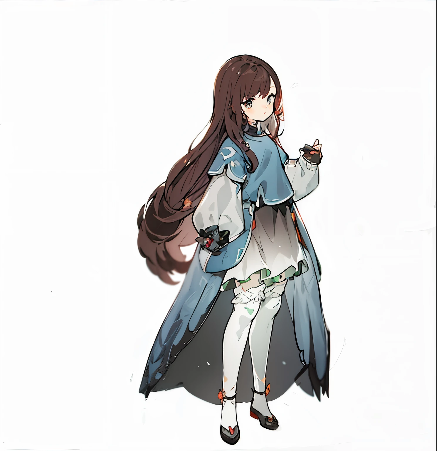 Anime character with long hair and blue coat holding a knife - SeaArt AI