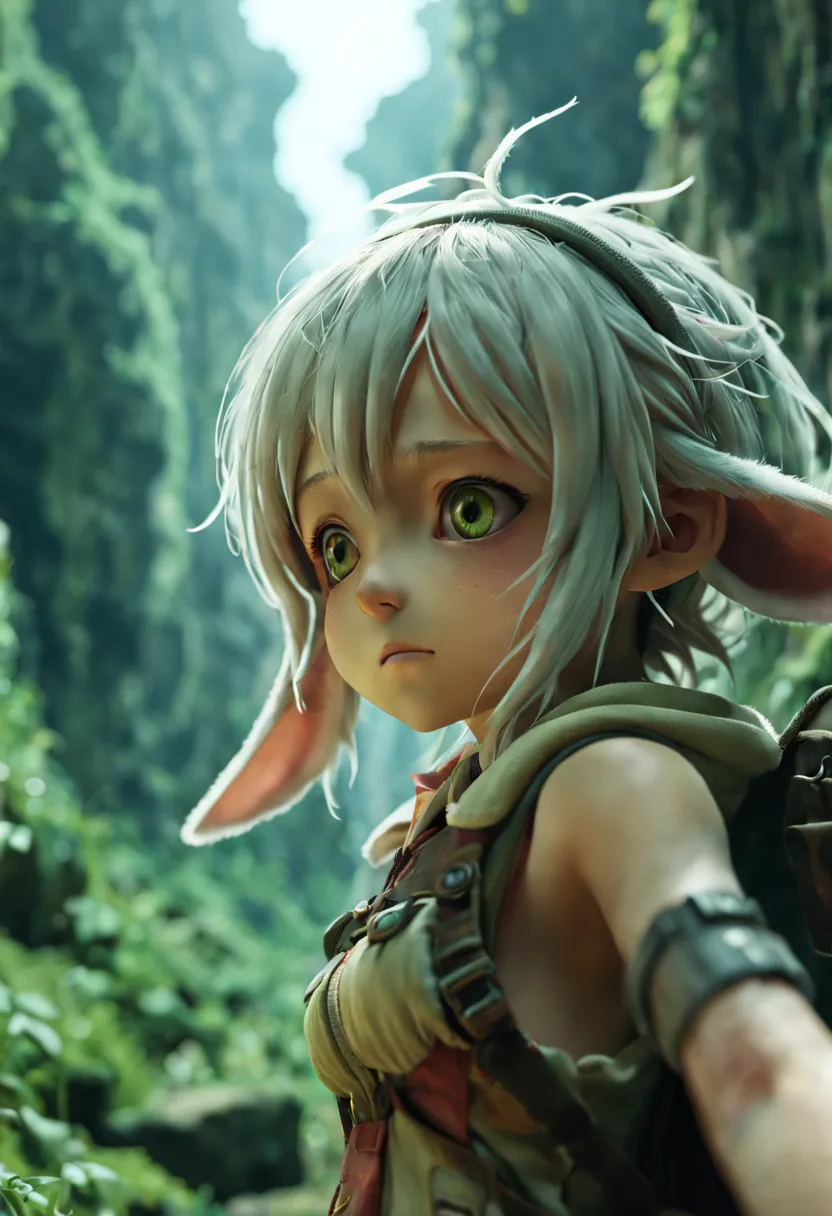 Made in Abyss-Nanachi, Cinematic, Color Correction, Portrait Photography, Ultra Wide Angle, Depth of Field, Hyper Detail, Beauti...