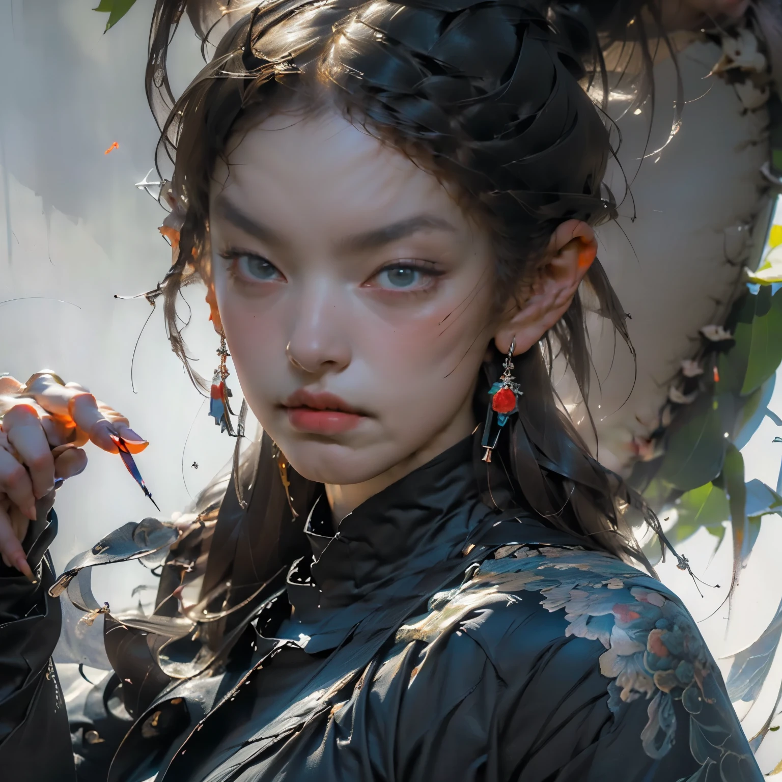 1_Choque de titanes. Una demonio sexy, (Bella mujer vestida de cuero con alas y espada., Yang J., sartén chengwei en artstation, cgsociety y fenghua zhong, Arte de fantasía digital), Inspirado por Fenghua Zhong, Arte de personajes exquisito y épico., Víctor Wang, jason-chan, impresionante sociedad cg, Hermosas imágenes digitales, Lee Song). Ángeles: (cuerpo fuerte de una mujer, cabeza bien afeitada, ángulo de luz de un ángel desde atrás, carácter muy fuerte, anatómicamente correcto proportions. Has un cuerpo femenino muy hermoso, lucha contra un enemigo terrible, está rodeado de criaturas demoníacas, y se entrega, y coquetea con ellos, un cuerpo femenino muy hermoso, imagen demoníaca). 02_Técnicas de pintura al óleo del Alto Renacimiento, maestros del renacimiento italiano; Tiziano, Veronese, rubens, Botticelli. Esta es una imagen oscura de la batalla de un ángel guerrero con criaturas demoníacas.. Un óleo exuberante de pinceladas amplias, piel blanca como la nieve en el centro de la composición, y brutal, figuras seductoras de criaturas demoníacas. Monstruos oscuros. Pintura de El Bosco, cuentos de Dante Alighieri, "Divino infierno-paraíso, pelo negro, cola de caballo alta, Rastas, Alto detalle, Surrealism, arte deco, chiaroscuro, obra maestra, anatómicamente correcto, piel texturizada, Alto detalle, alta calidad"