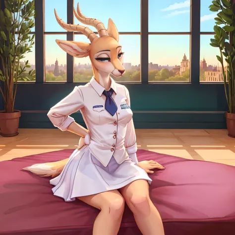 The female white gazelle in the Beastars universe emanates a serene and ethereal beauty. With a slender frame and pristine white...
