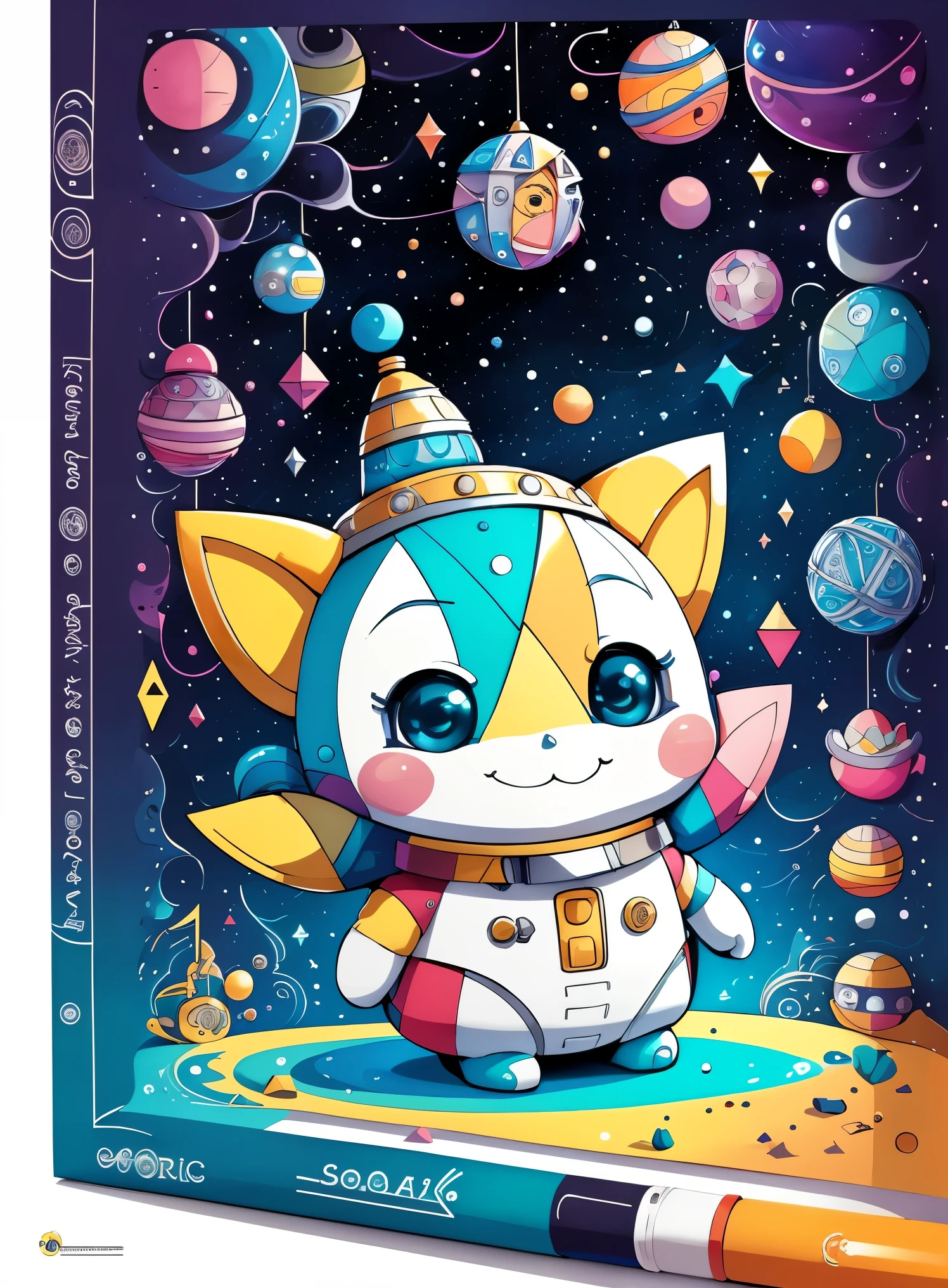 (cute spaceship smiling) Munchkin, Geometric multidimensional wall portrait, Artbook, tchibi,
yang08k, comely, Colouring,
artworks, of the highest quality, best qualityer, offcial art, comely and Aesthetic,
