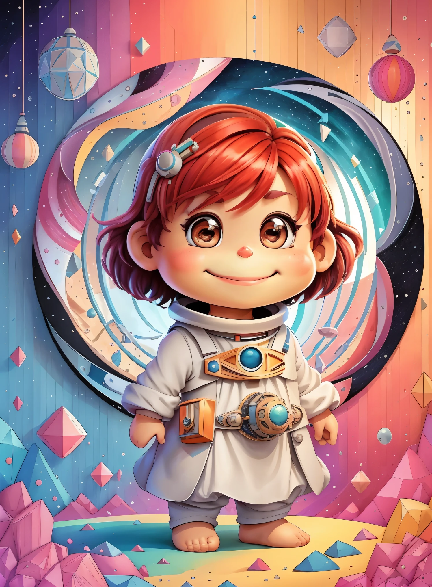 (cute spaceship smiling) Munchkin, Geometric multidimensional wall portrait, Artbook, tchibi,
yang08k, comely, Colouring,
artworks, of the highest quality, best qualityer, offcial art, comely and Aesthetic,