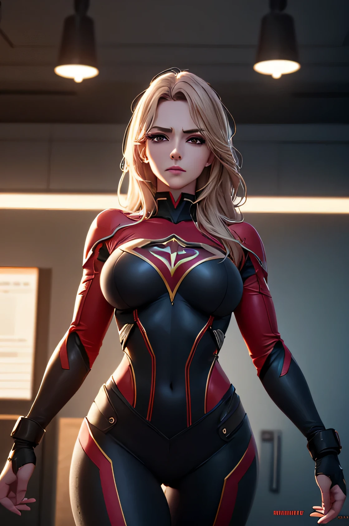 A superheroine, sexy, big breasts, dynamic pose, 3d, (8k), detailed texture,(hyperdetailed), (photo realistic), cinematic light, cinematic action, highly detailed, realistic, Isometric, full body, in frame, driven expression, dark theme, (extremely detailed eyes), detailed symmetric realistic face, extremely detailed natural texture, masterpiece, extremely detailed, amazing, fine detail, rich colors, hyper realistic lifelike texture, dramatic lighting, unreal engine, trending on art station, photo realistic, RAW photo, high quality, high res, sharp focus, extremely detailed, cinematic lighting, 8k, high definition, cinematic, neoprene, unreal engine 5, ultra sharp focus