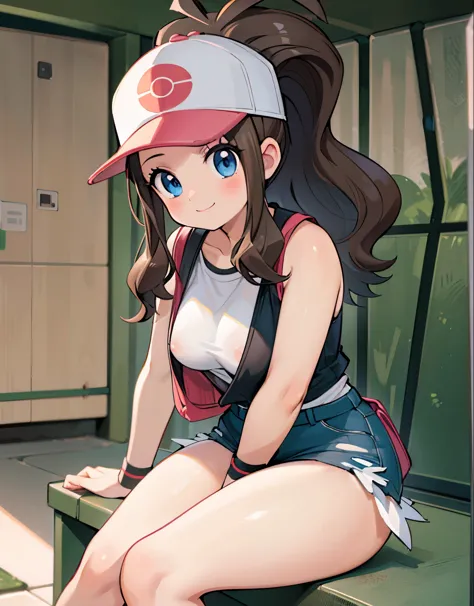 (best quality, highres, masterpiece:1.2), ultra-detailed, realistic:1.37, sketches, hilda pokemon, def1, teenage girl, sitting on her knees, curvy, visible thighs, chubby thighs, thick thighs, thighs in the foreground, body shape, dirty underpass, underpas...