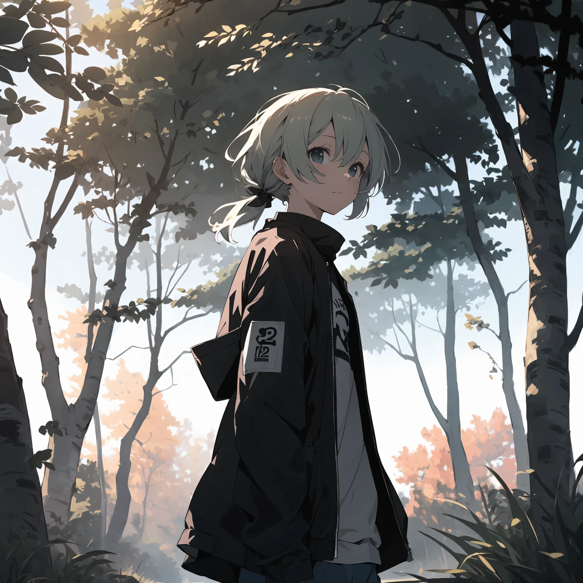 Super high quality by the art god, super detailed, High resolution,Fujichoco style, anime moe art style, best anime 8k konachan wallpaper, pixiv contest winner, perfect anatomy, BREAK,(Draw a picture of a girl walking alone carefully through the forest. ),BREAK, surreal beautiful girl, (alone,Lolita, , :1.3),All limbs, full finger, androgynous charm, (ponytail), short bob cut, flat chest, , small ass, between legs, small eyes,beautiful and fine eyes, Well-proportioned iris and pupils, High resolution detailed hair, wears round glasses, (Camisole Tops,shorts),have,sweating, In the summer forest. BREAK,super dense skin, Best lighting by famous artists, 8k, figure,