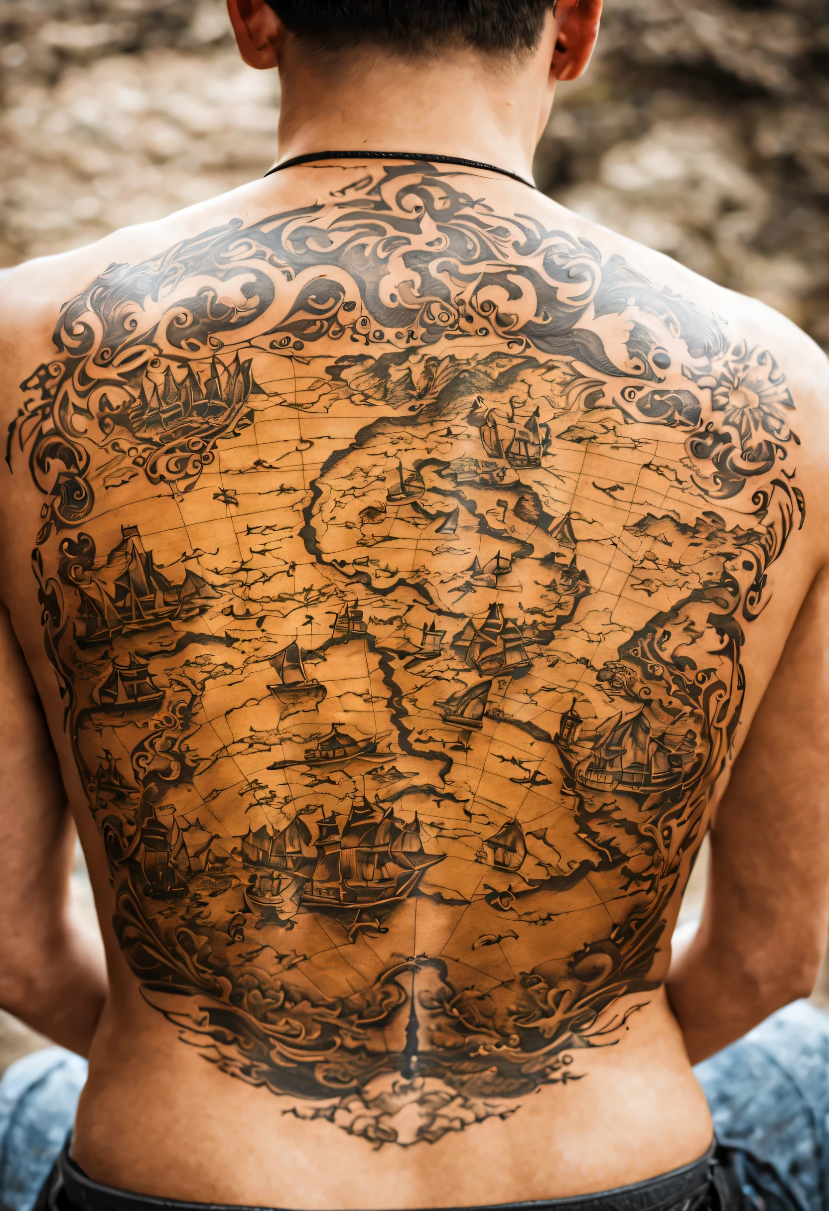 Unusual tattoos: Traveller tattoos map on his back and fills in countries  he's visited | Daily Mail Online
