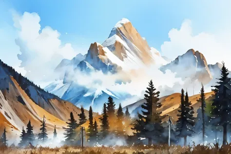 beautiful mountain and tree background