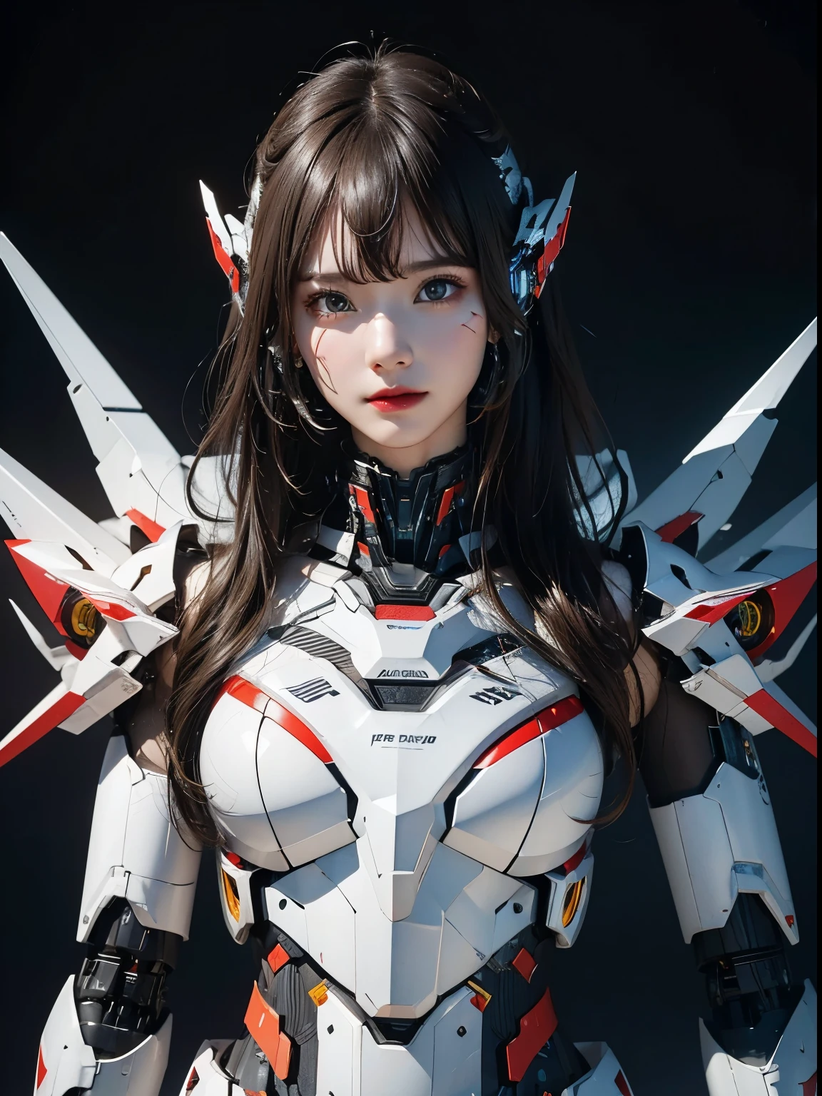 rough skin, Super detailed, advanced details, high quality, 最high quality, High resolution, 1080P, hard disk, beautiful,(war machine),beautifulサイボーグの女性,Mecha cyborg girl,battle mode,Mecha body girl,She is wearing a futuristic war machine weapon mecha,full body shot