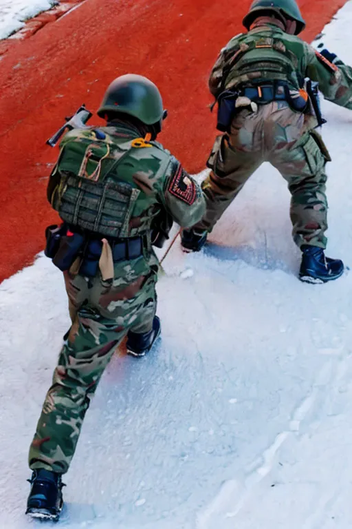 japanese flag on the background,japan army,carry a gun,male,three people,cool,battlefield