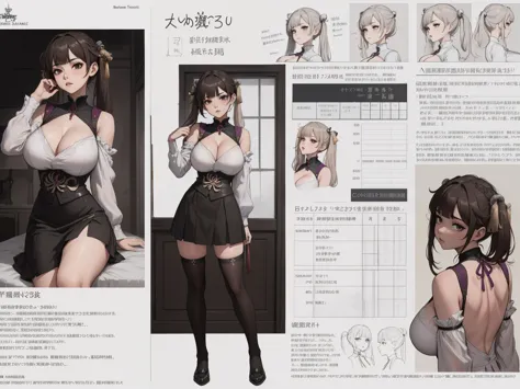 girl, solo, full body, from head to toe, sitting on the chair, (Huge_Breasts:1.3),

Character Design Sheet, character reference sheet, character turn around, character sheet, full body front and back, 
 
sushang, dress, twin tail hair, twin tail, brown hai...