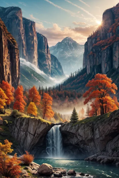 landscape, water, (extremely detailed CG unity 8k wallpaper), most beautiful artwork in the world, professional majestic oil pai...