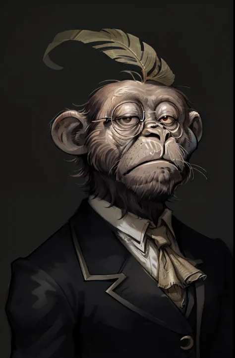 portrait d'un singe riche avec un monocle
