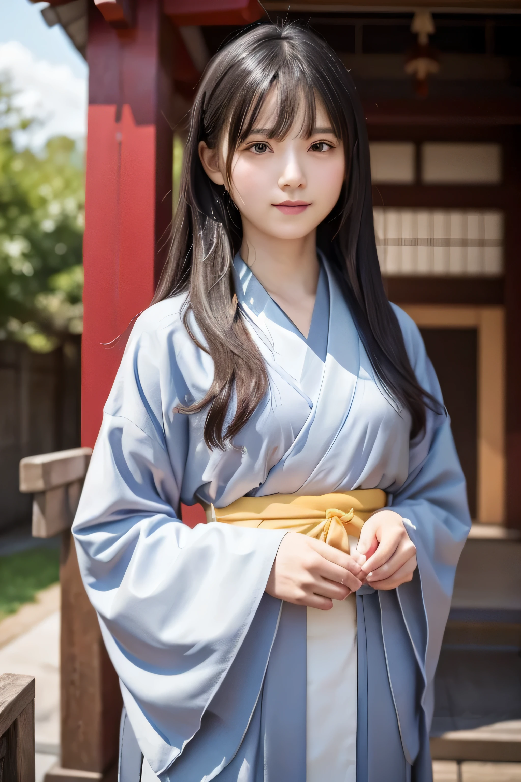 (kimono)、((15 años))、pose aleatoria、(de la máxima calidad,Obra maestra:1.3,ultra alta resolución,),(súper detallado,Cáusticos),(Realista:1.4,disparo en bruto,)ultra-Realista capture,Muy detallado,Primer plano de piel humana de alta resolución 16K、 textura natural de la piel、、El tono de la piel luce uniforme y saludable.、 Utilice luz y color naturales.,1 chica,japonés,,línea de la cadera, lindo,pelo negro,pelo medio,,sonrisa,,(Profundidad del límite escrito、aberración cromática、、amplia gama de iluminación、sombreado natural、)、santuario、torii rojo、biológicamente correcto、