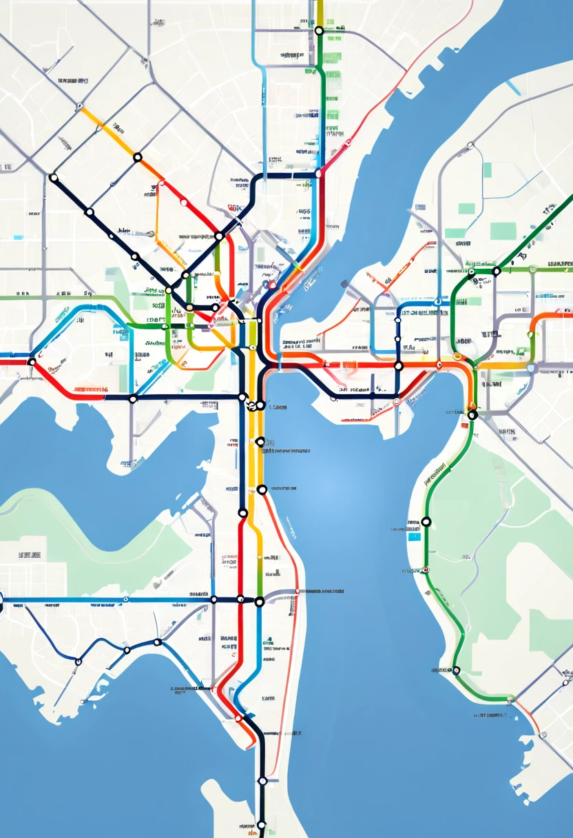 Auto-generating System for Shanghai Metro Train Route Map, (best quality, masterpiece, Representative work, official art, Professional, 8k)