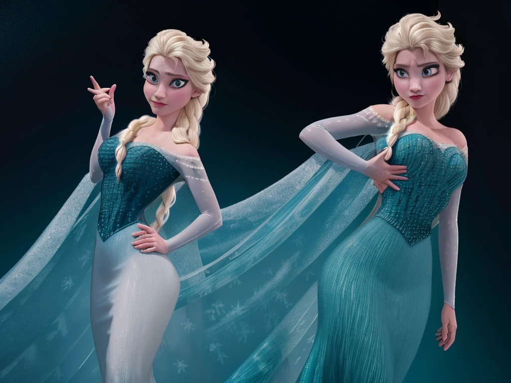 Photo,((elsa the frozen ))),from Disney,sensual,big chest, perfect hips big  tit - SeaArt AI