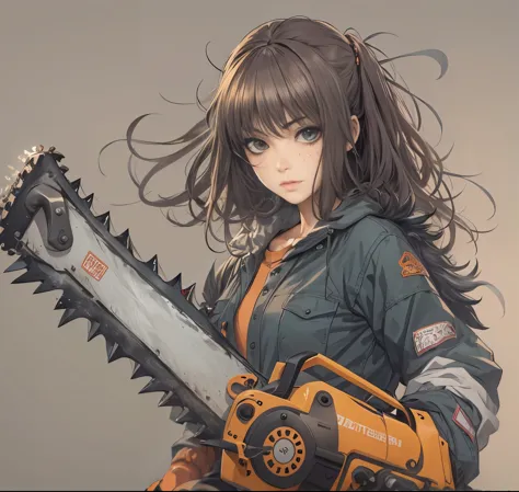 girl with a chainsaw、Realistic anime style