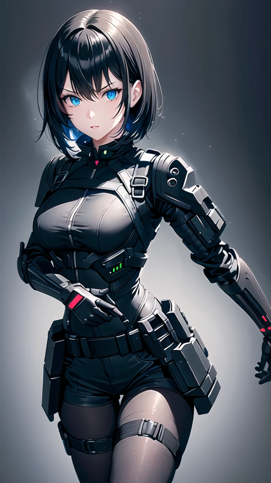 A beautiful girl wearing black tactical
uniform
with shorts and pantyhose,very high
tech looking outfit,a female anime style
character,looking at viewer,Standing,black
Single Shoulder Cape,black tactical
harness,black
bulletproof vest,short black hair
with blue ends,blue glowing
eyes,Heterochromia,red glossylips,black
tactical
boots,Drop Leg holster
(masterpiece), best quality, expressive
eyes, perfect face,cybernetic,exoskeleton
One robotic arm,android,cyborg,black
holster,black
utility Belt,Detailed Face Fleshy
Lips,(Expressive Detailed Eyes), Beautiful,
Gorgeous.Intricate Hair,
Ultra-Detailed, Correct Proportions,Best
Texture,1girl, A beautiful girl wearing black tactical
uniform
with shorts and pantyhose,very high
tech looking outfit,a female anime style
character,looking at
viewer, Standing,black
Single Shoulder Cape,black tactical
harness,black
bulletproof vest,short black hair
with blue ends,blue glowing
eyes,Heterochromia,red glossylips,
Medium ,full body,Drop Leg holster
(masterpiece), best quality, expressive
eyes, perfect
face,cybernetic,exoskeleton
One robotic arm,android,cyborg,black
holster,black
utility Belt,Detailed Face Fleshy
Lips,(Expressive Detailed Eyes)
Beautiful,
Gorgeous.Intricate Hair,
Ultra-Detailed, Correct Proportions,Best
Texture,1girl,A beautiful girl wearing black tactical
uniform
with shorts and pantyhose,very high
tech looking outfit,a female anime style
character,looking at
viewer, Standing,black
Single Shoulder Cape,black tactical
harness,black
bulletproof vest,short black hair
with blue ends,blue glowing
eyes,Heterochromia,red glossylips, small ,full body,Drop Leg holster
(masterpiece), best quality, expressive
eyes, perfect
face,cybernetic,exoskeleton
One robotic arm,android,cyborg,black
holster,black
utility Belt,Detailed Face Fleshy
Lips,(Expressive Detailed Eyes)
Beautiful,
Gorgeous.Intricate Hair,
Ultra-Detailed, Correct Proportions,Best
Texture,1girl,sideboob,solo,fishnets,<lora:beautiful_de