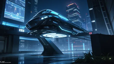 futuristic architecture: use modern buildings with bold designs and clean lines. incorporate futuristic skyscrapers, perhaps wit...