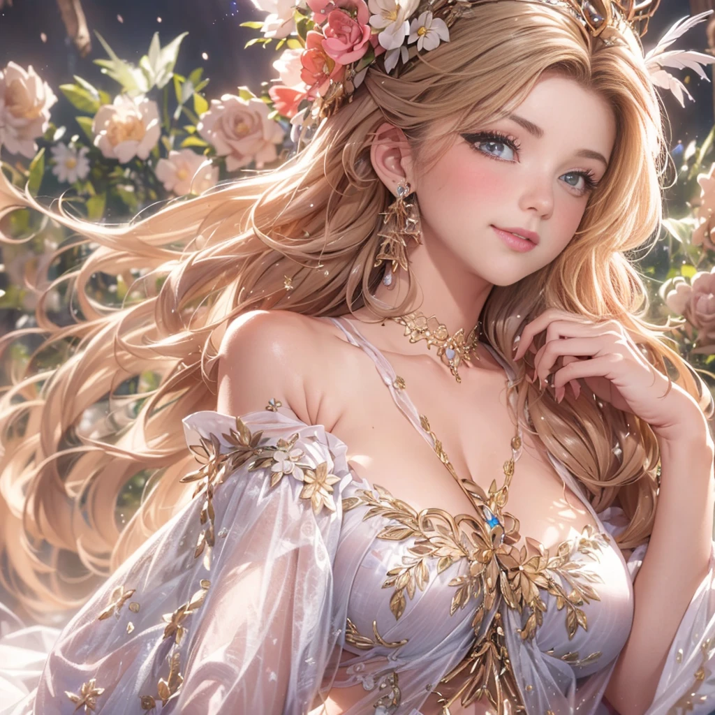 🌟Beauty, 3D two-dimensional, rich, bionde, skirt, stockings, high heels, poison、star、star、(Highly detailed CG Unity 8k wallpaper),(masterpiece), (最high quality), (Super detailed), (best illustrations),(best shadow), (sharp eyeliner, eye shadow, fine eye:1.1), (超High resolution,realistic,最high quality,realistic),(8k,RAW photo,最high quality,Maple),mature woman、sensual curves、huge breasts、thighs、bubble、Ass masterpiece, 最high quality, Super detailed, full body shot, mature woman, beautiful mature woman, nightgown and underwear, enchanting smile, thick lips, Chubby lips, blush, looking at the viewer, provocative expression, Beautiful hairstyle, cleavage, Plump、curvy hips、attractive face、sexy lingerie、an inviting gaze、Expression of emotions、Lewd underwear、(((erotic see-through lingerie set)))、Standing position、gorgeous accessories 、Women with big breasts, bare shoulders, golden hair, colored feather, metal ornaments, colored flowers, particle, light, (masterpiece, 最high quality, 最high quality, official art, beautiful and aesthetic:1.2), (1 girl:1.3), very detailed,(fractal art:1.1),(colorful:1.1)、(flowers:1.3),most detailed,(zentangle:1.2), (dynamic pose), (abstract background:1.3), (shiny skin), (lots of colors :1.4), ,(earrings:1.4), (feather:1.4),masterpiece, 最high quality, Super detailed, 30~40 years, full body shot, beautiful 、various hairstyles，gold headband，plump breasts，beautiful butt，greek clothing，Tulle covers the breasts，perfectly proportioned, detailed clothing details,marble，god statue，cinematic lighting, film grain, 8k, masterpiece, Super detailed, high detail, high quality, High resolution,(((NSFW:1.2)))、exposed chest、Openwork decoration，(((see through dress)))、(((Anatomically correct body))) , 最high quality, Super detailed, (((Lewd underwear)))、raise your butt, from below, (((R-18)))、Feast、thighs, big breasts, Are standing, cowboy shot, blush, (((1 girl))), (masterpiece:1.3), (High resolution), (8k), (very detailed), perfect face, Nice eye and face, (((最high quality))), (Super detailed), detailed face and eye, (alone), High resolution、beautifuleye,(((sexy pose)))、(((Well-formed big breasts)))、((beautiful eye))、luxury、(((超High resolution)))、(((detailed description)))、(((Chubby body type)))、(((Body parts that correspond to anatomical structures)))、Beautiful long eyelashes、Balanced body type、２book arm、2 feet、Just the right size for your legs and arms、Fishnet tights、glamorous、(((Clear white and black eye)))、lipstick、Sparkling、(Undistorted face, eye, body)、jewelry、gem、(Long and curled beautiful eyelashes)、(((Well-balanced beautiful breasts)))、(transparent, Exquisite skin:1.2)、(((Perfect glamorous body)))、actress face、Super beautiful、Cute smile、Healing beauty
