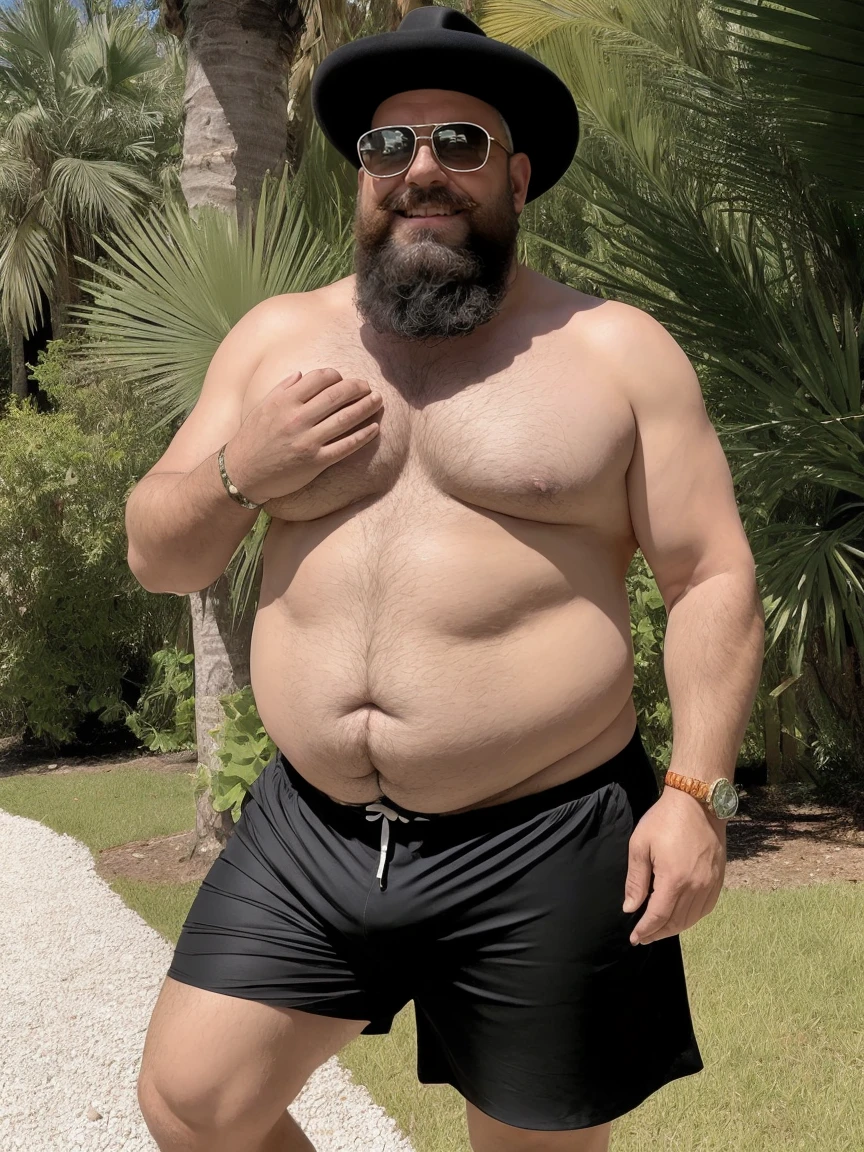 Just plump immense morbid thighs extremely thick full beard huge beard -  SeaArt AI