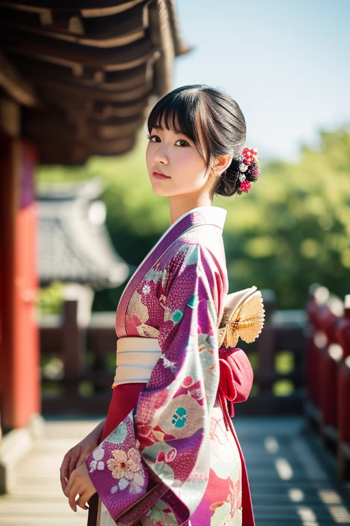 photography realistic, full body, women model, Wear a kimono, stand in front of Sensoji Temple (RAW photo:1.2), (photorealistic:1.4), shot by Sony alpha 7 iv, 85mm lens, f/1.4, ISO 100, (masterpiece:1.2), (intricate detailed), (best quality:1.2), (professional photography), (realistic:1.5), (soft light:1.3), (defuse lighting:0.7), (ambient lighting:0.6), (rim lighting,:1.2), fine textures, (depth of field:1.2), (bokeh:1.2), (face focus:1.5), film overlay, film grain,