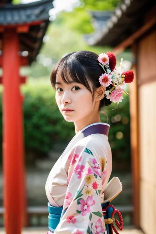 photography realistic, full body, women model, Wear a kimono, stand in front of Sensoji Temple (RAW photo:1.2), (photorealistic:1.4), shot by Sony alpha 7 iv, 85mm lens, f/1.4, ISO 100, (masterpiece:1.2), (intricate detailed), (best quality:1.2), (professional photography), (realistic:1.5), (soft light:1.3), (defuse lighting:0.7), (ambient lighting:0.6), (rim lighting,:1.2), fine textures, (depth of field:1.2), (bokeh:1.2), (face focus:1.5), film overlay, film grain,