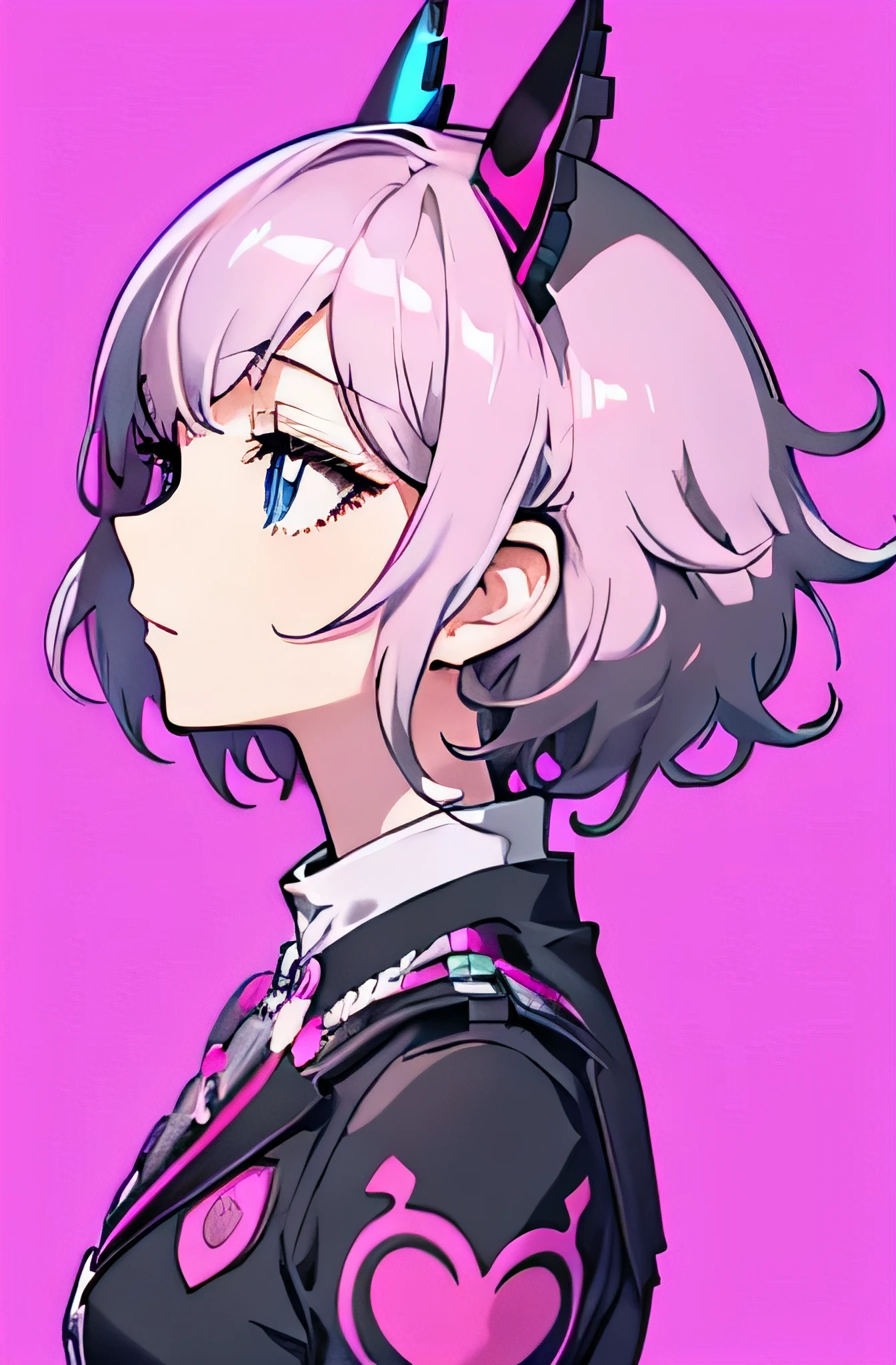 {Masterpiece}, {Top quality}, anime girl with long white hair and blue eyes with a pink background, digital art from danganronpa, persona art style, nagito komaeda, persona 5 art style, anime abstract art, profile of anime girl, girl with white hair, best anime 4k konachan wallpaper, anime graphic illustration, persona 5 art style wlop, key anime art, detailed face, detailed eyes