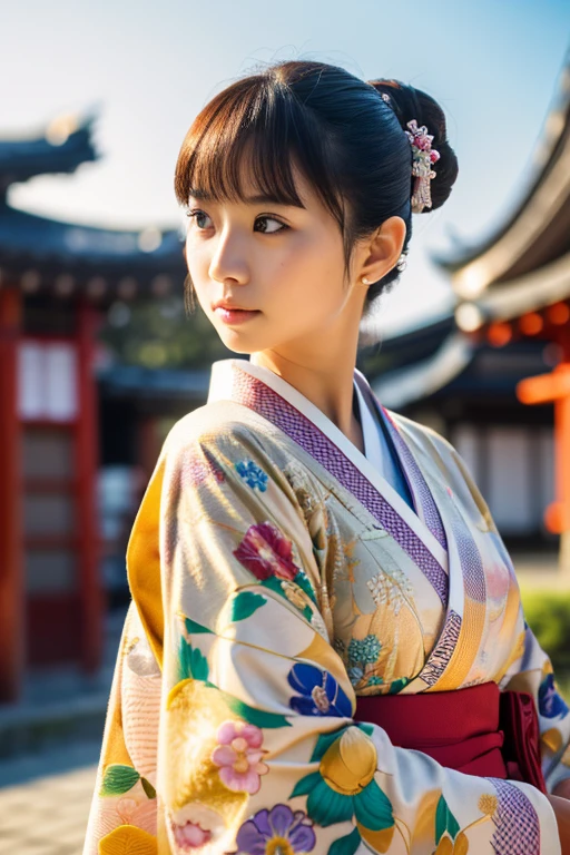 photography realistic, full body, women model, Wear a kimono, In front of Sensoji Temple, Japan, (RAW photo:1.2), (photorealistic:1.4), shot by Sony alpha 7 iv, 30mm lens, f/1.4, ISO 100, (masterpiece:1.2), (intricate detailed), (best quality:1.2), (professional photography), (realistic:1.5), (soft light:1.3), (defuse lighting:0.7), (ambient lighting:0.6), (rim lighting,:1.2), fine textures, (depth of field:1.2), (bokeh:1.2), (face focus:1.5), film overlay, film grain,