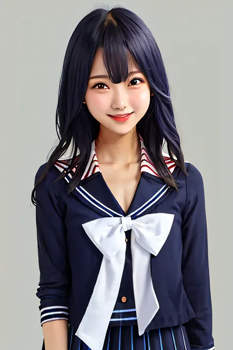highest quality, masterpiece, High resolution, alone, (Idol Star Shiny Colors:1.1), 前hair, blush, black_hair, smile, looking at ...