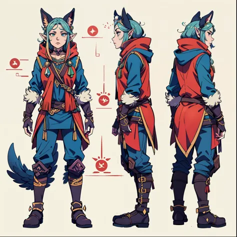 Elf, anthropomorphic, character design sheet, best quality, archer hands, fursona, detailed facial features, fantasy landscape, vibrant colors, mystical lighting, elven magic, ethereal, intricate patterns, flowing robes, gemstone accessories, enchanting fo...